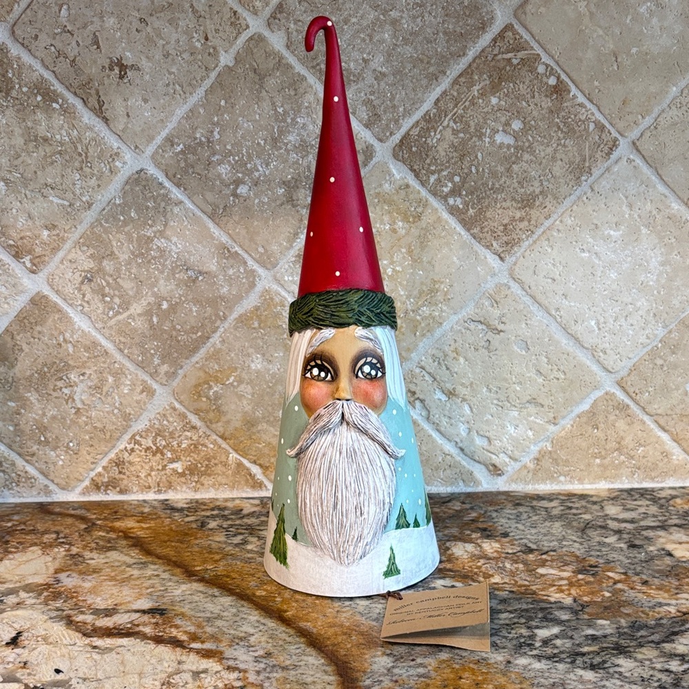 Miller Campbell  Designs Festive Hand-painted Santa with Red Hat